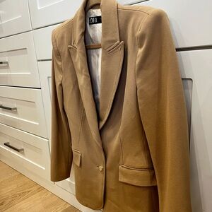 Zara Women's Tan Blazer Jacket - Size M